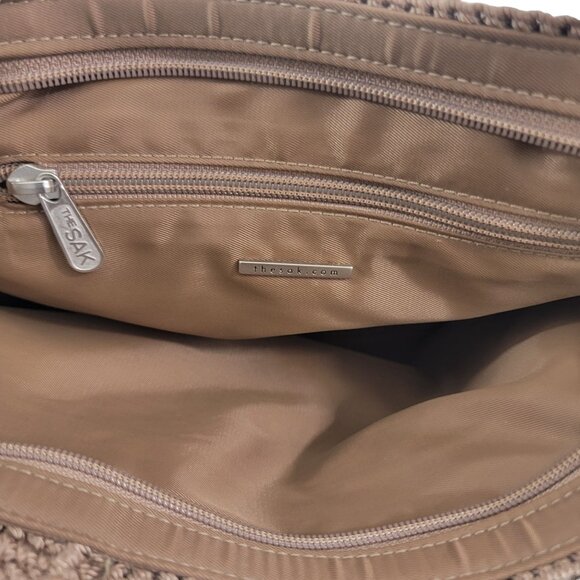 The SAK Crotchet Double Strap Brown Shoulder Handbag Purse - Picture 10 of 16